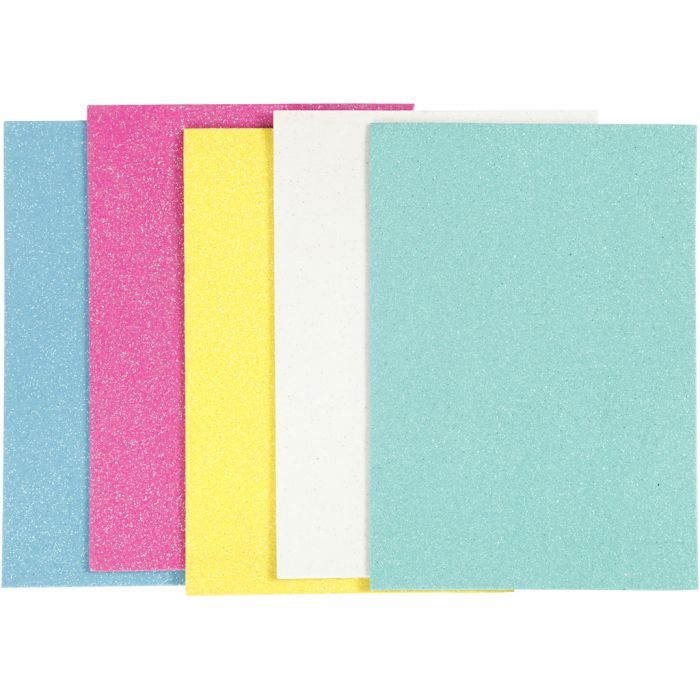 Fogli di gomma crepla
, A5, foglio 148x210 mm, spess. 2 mm, colori pastello, 5 fgl./ 1 conf.
