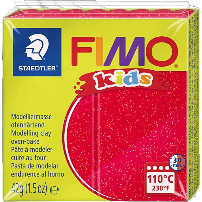 FIMO® per Bimbi, glitter, rosso, 42 g/ 1 conf.