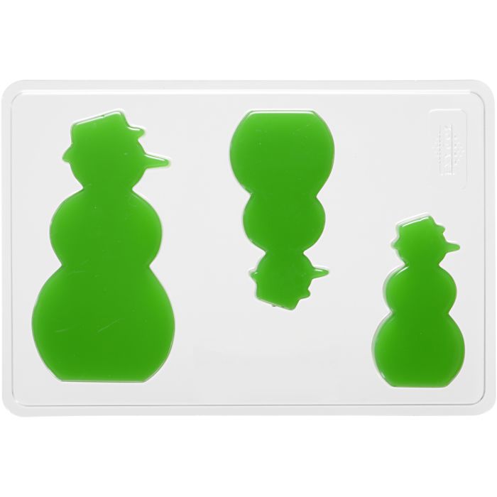 Stampo decorativo, pupazzo di neve, H: 6+8+10 cm, P: 9 mm, misura 14,9x22 cm, 1 pz