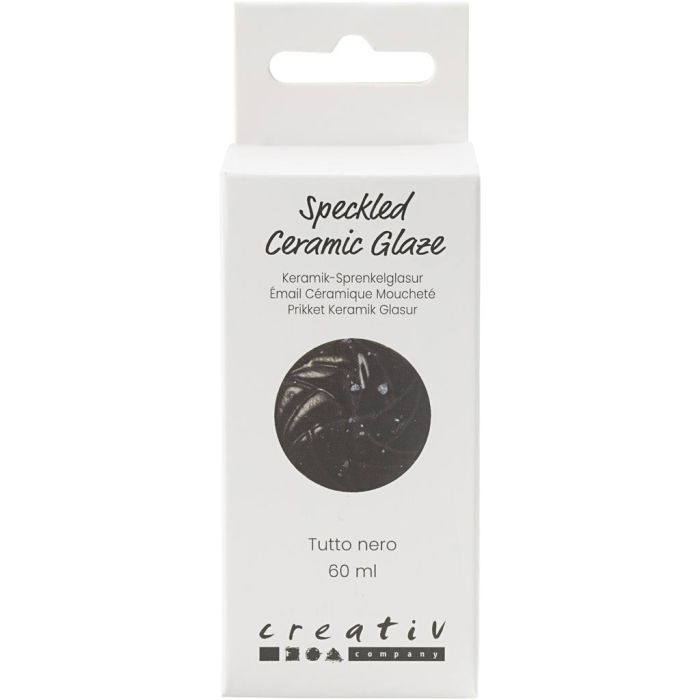 Smalto per Ceramica Punteggiato, 999-1060 °C, opaca, Tutto Nero, 60 ml/ 1 vasch.