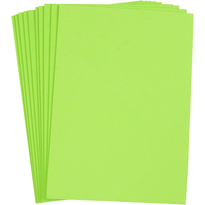 Fogli di gomma crepla, A4, foglio 210x297 mm, spess. 2 mm, verde chiaro, 10 fgl./ 1 conf.