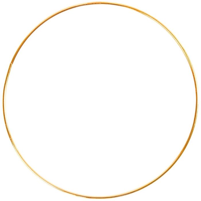Cerchio di metallo semplice, diam 40 cm, placcato oro, 1 pz