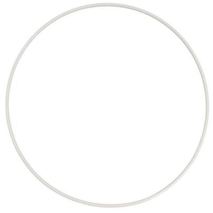 Cerchio di metallo semplice, diam 12 cm, bianco, 1 pz