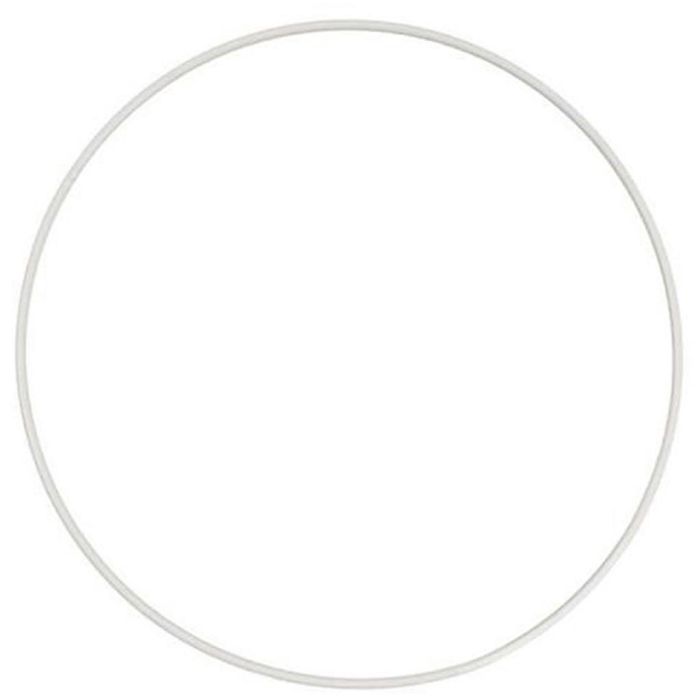 Cerchio di metallo semplice, diam 18 cm, spess. 3 mm, bianco, 1 pz