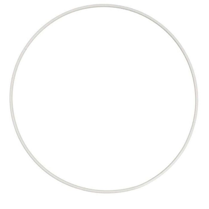 Cerchio di metallo semplice, diam 35 cm, bianco, 1 pz