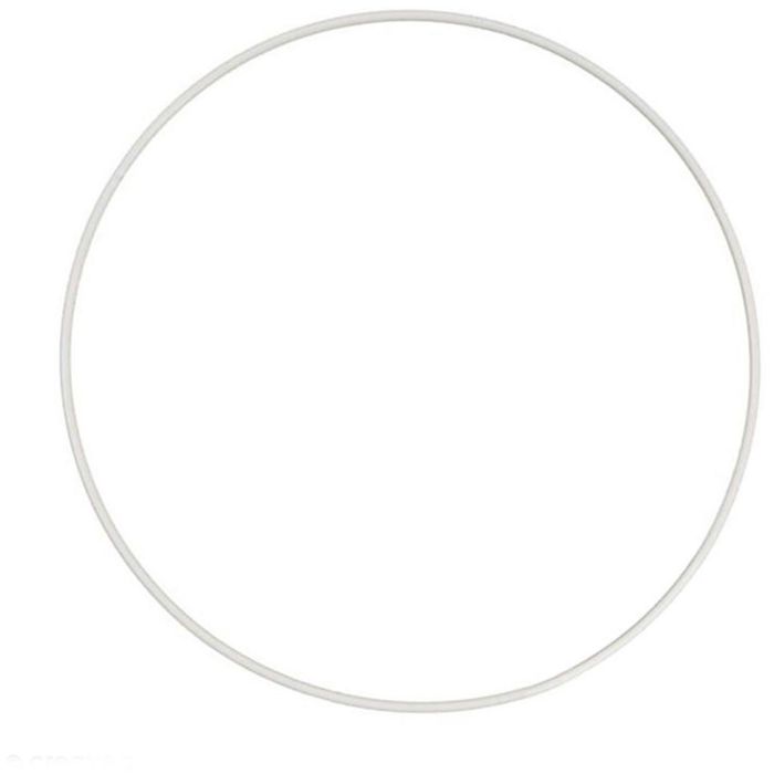 Cerchio di metallo semplice, diam 40 cm, bianco, 1 pz