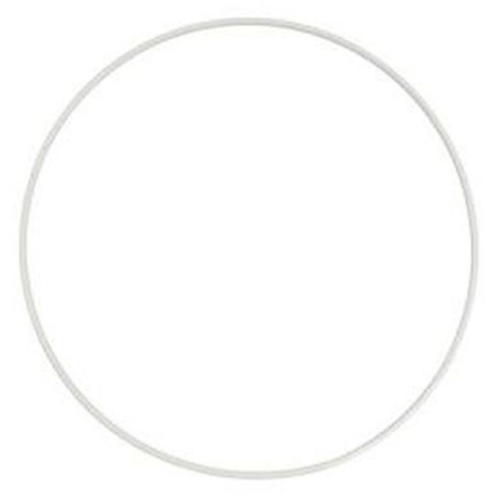 Cerchio di metallo semplice, diam 8 cm, bianco, 1 pz