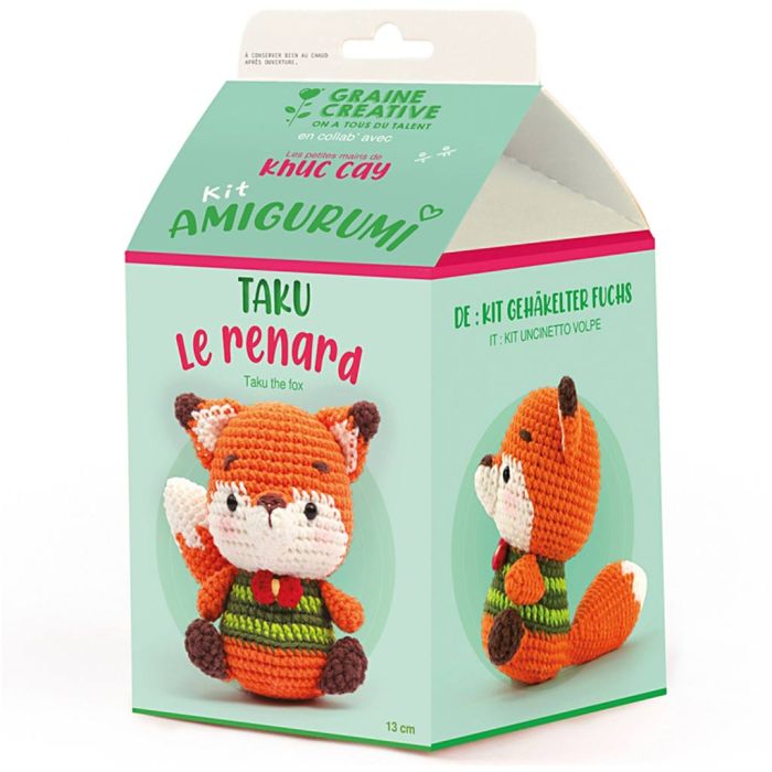 Kit uncinetto Amigurumi, Volpe, misura 13 cm, 1 conf.