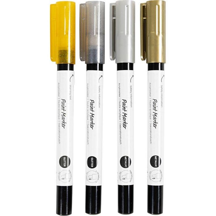 Pennarello decorativo, ampiezza tratto 0,9-1,3 mm, il contenuto può variare , 4 pz/ 1 conf.