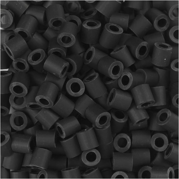 Perline NABBI BioBeads, misura 5x5 mm, misura buco 2,5 mm, medium, nero, 1000 pz/ 1 conf.