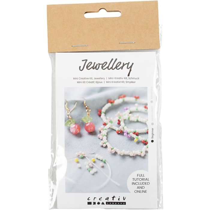 Kit Fai da te Mini Gioielli, Bracciale elastico e orecchini, 1 conf.