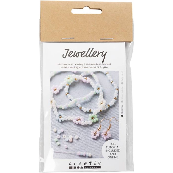 Kit Fai da te Mini Gioielli, Bracciale elastico, orecchini, 1 conf.