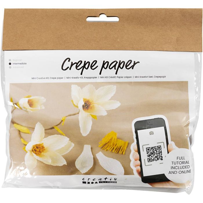 Kit Fai da te Mini Carta Crespa, Ramo di magnolia, Proporzione: 180%, 1 conf.