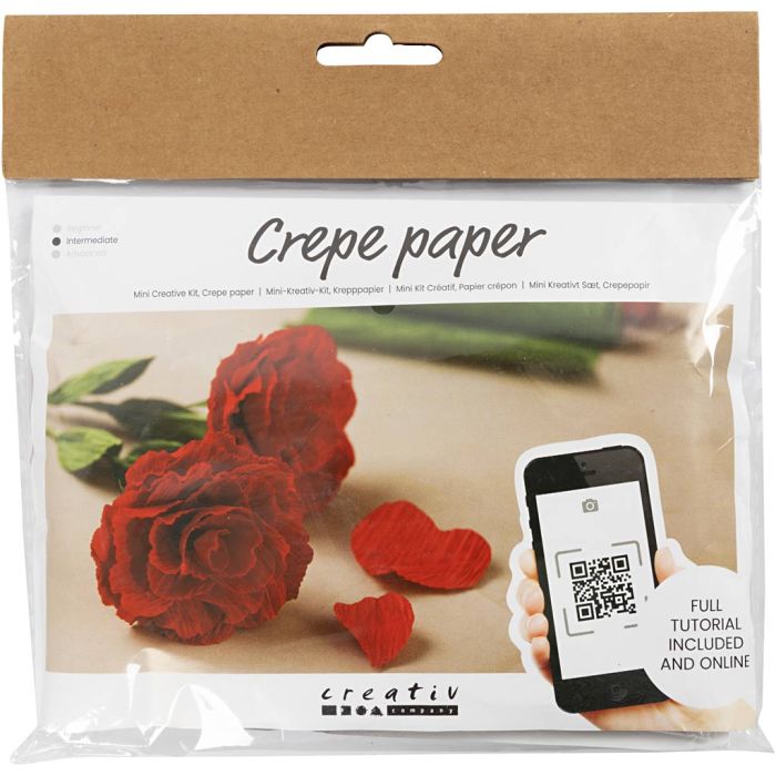 Kit Fai da te Mini Carta Crespa, Rose, Proporzione: 180%, 105 g, 1 conf.