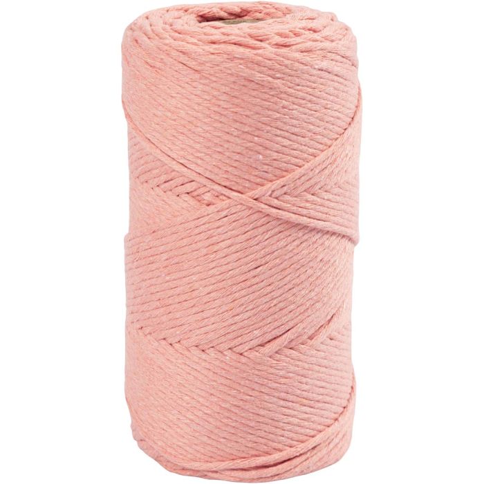 Corda per Macramé, L: 198 m, diam 2 mm, rosato, 330 g/ 1 rot.