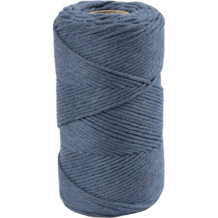 Corda per Macramé, L: 198 m, diam 2 mm, blu, 330 g/ 1 rot.