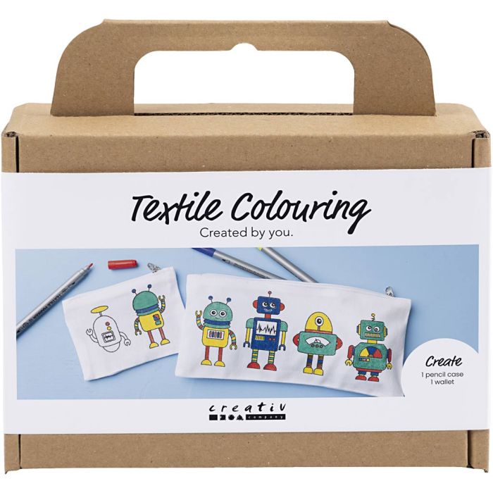 Kit Fai da te Mini Decorazioni Tessili, Robot, colore primario, 1 conf.