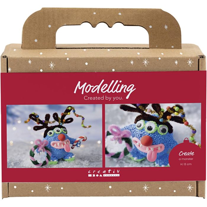 Kit Fai da te Mini Modellazione, Mostro renna, colori asst., 1 conf.