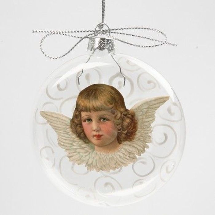 Sfera di vetro con figure fustellate vintage