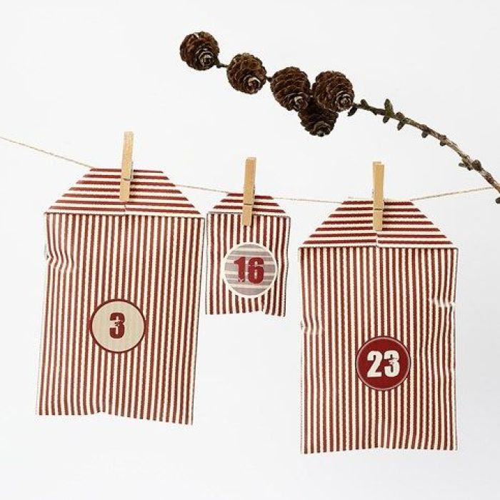 Calendario dell'Avvento con bustine a righe Vivi Gade Design