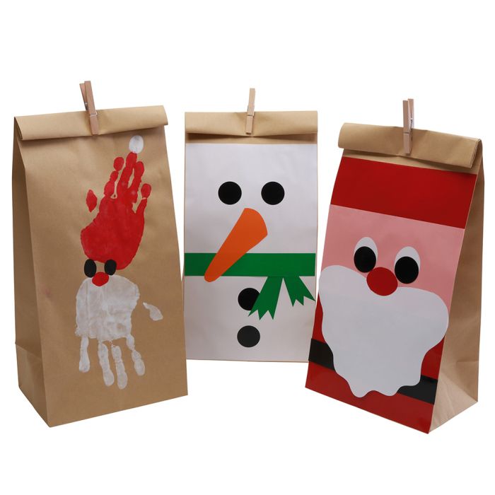 Bellissime borse natalizie decorate con carta metallizata