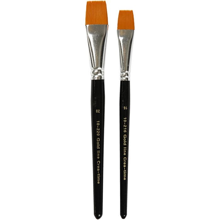 Pennelli Gold Line, dim. 16+20, L: 19-20 cm, L: 17-24 mm, piatto, 2 pz/ 1 conf.