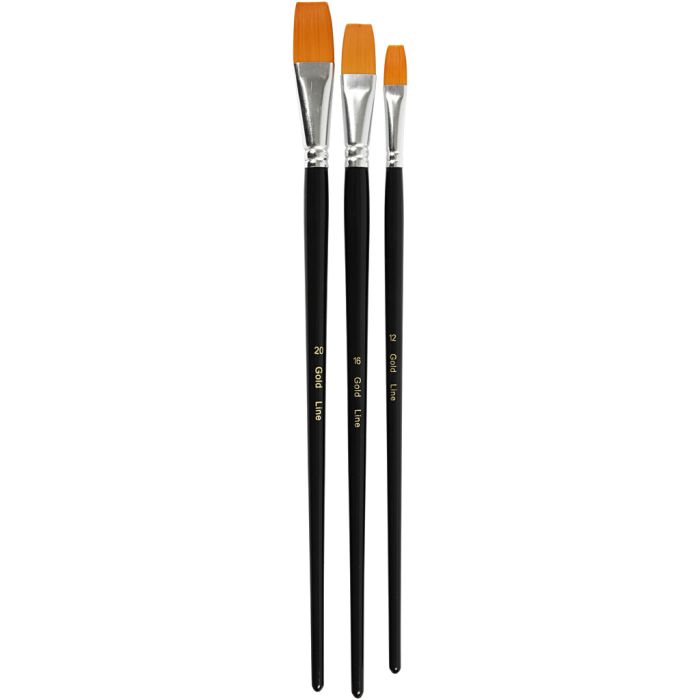 Pennelli Gold Line, 12+16+20, L: 30-33 cm, L: 12-20 mm, piatto, 3pz/ 1 conf.