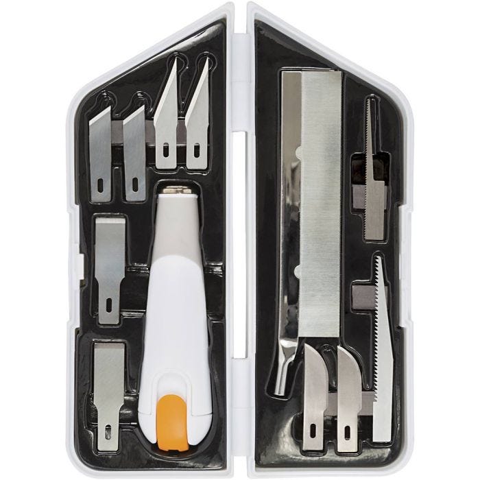 Fiskars Set di coltello, scalpello e seghetto, L: 15 cm, L: 3 cm, 1 set