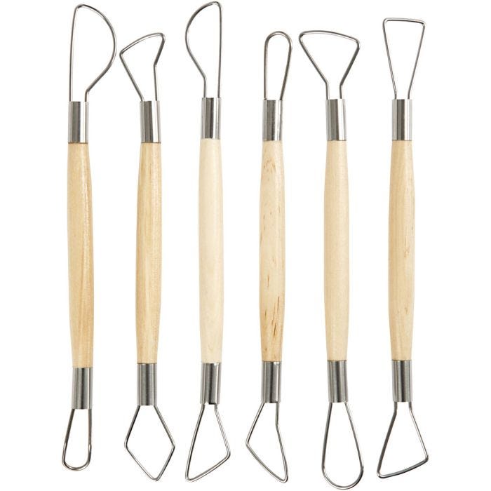 Utensili ad anello per argilla, bordi arrotondati, L: 20 cm, 6 pz/ 1 conf.