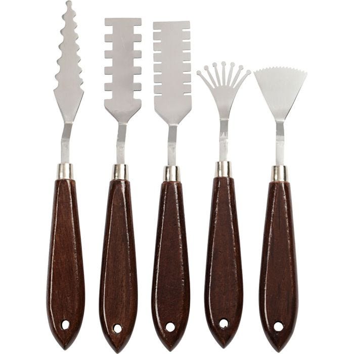 Set spatole sagomate, L: 17-21 cm, L: 2-3 cm, 5 pz/ 1 conf.