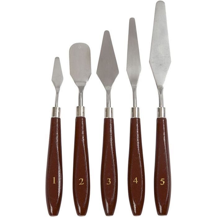 Set spatole, L: 17-23 cm, L: 1,5-2,5 cm, 5 pz/ 1 conf.