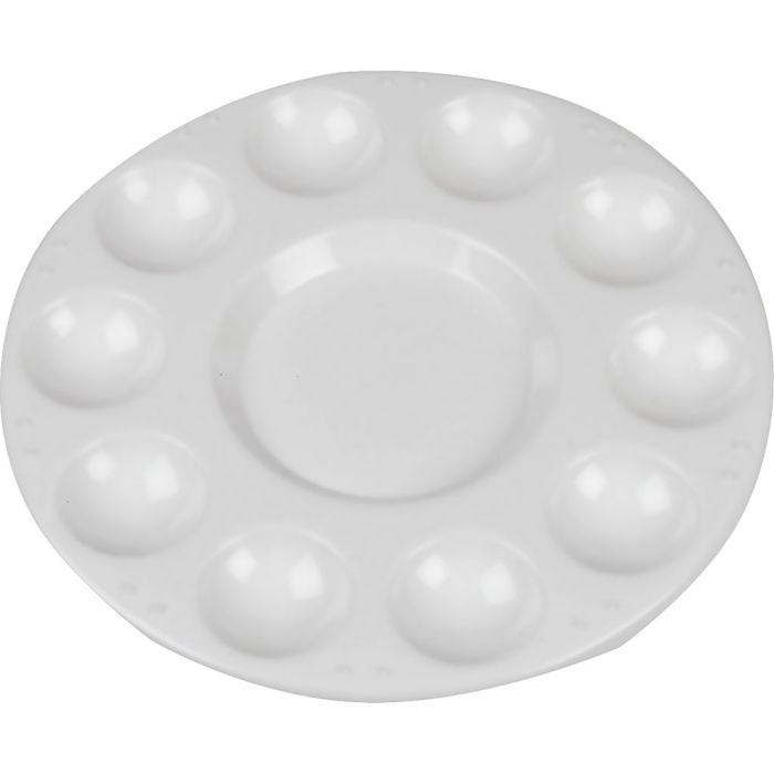 Tavolozza, Palette rotonda con 11 contenitori, diam 17 cm, bianco, 10 pz/ 1 conf.