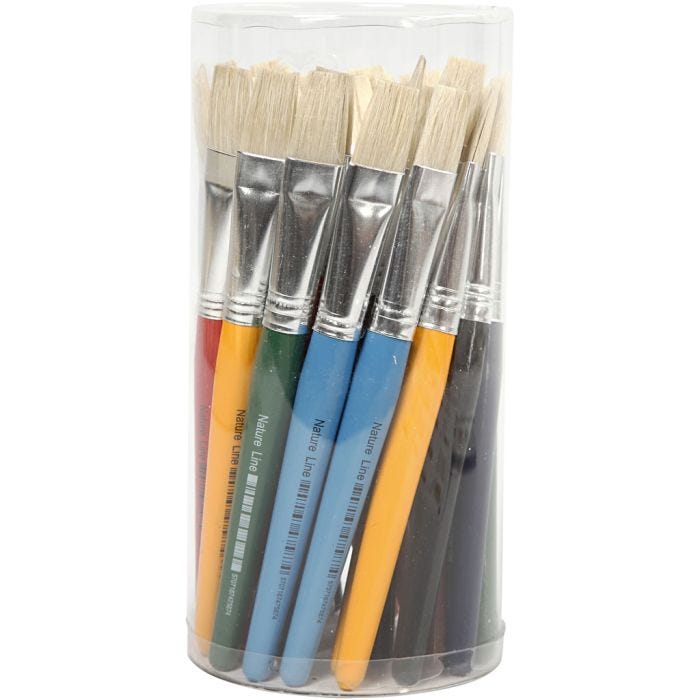 Pennelli bambini, L: 19 cm, L: 15 mm, piatto, 30 pz/ 1 conf.