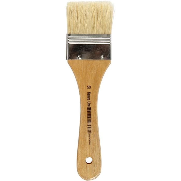 Pennelli per vernice, L: 18,5 cm, L: 50 mm, piatto, 12 pz/ 1 conf.