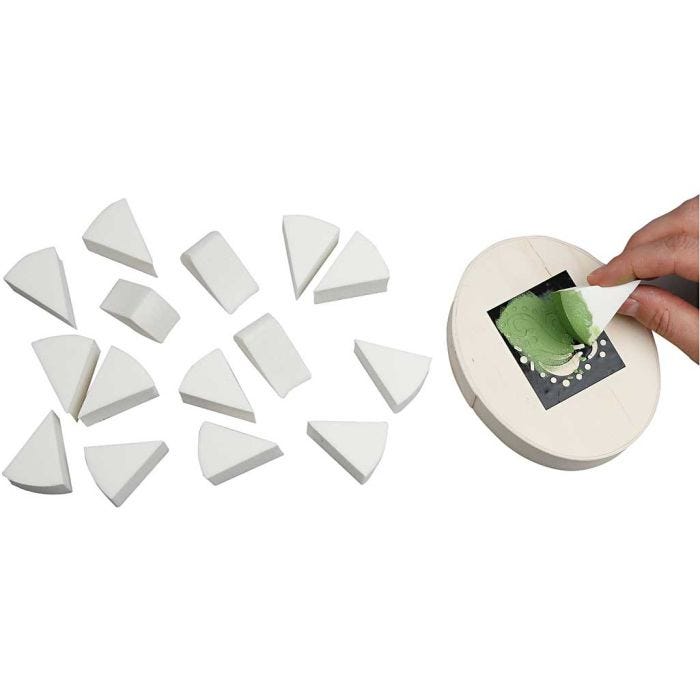 Spugne, L: 40 mm, L: 25 mm, bianco, 32 pz/ 1 conf.