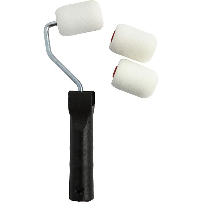 Rullo per pittura con manico, L: 6 cm, 1 set