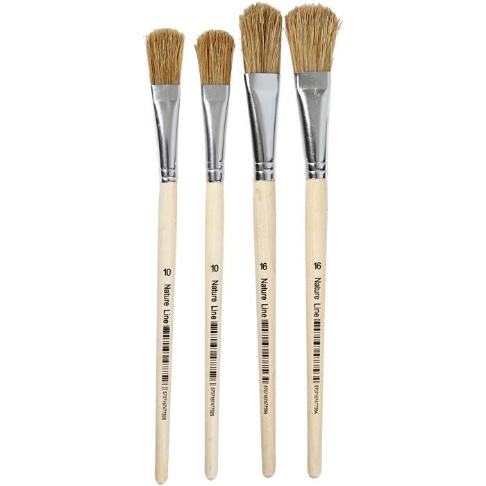 Pennelli per vernice, 10+16, L: 13-18 mm, L: 13-17 cm, piatto, 4pz/ 1 conf.