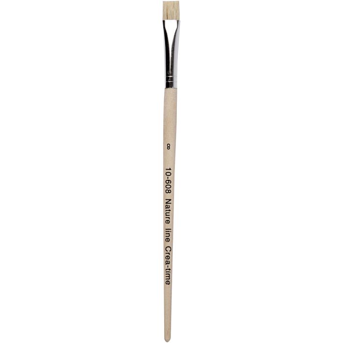 Pennello Nature Line, 8, L: 18,5 cm, L: 10 mm, piatto, 12pz/ 1 conf.