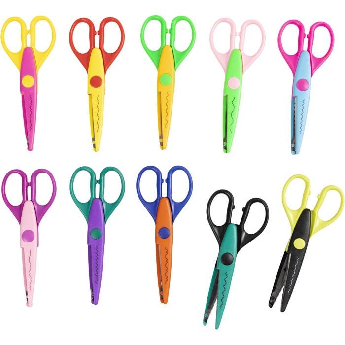 Forbici per decorazioni, L: 16 cm, 10 pz/ 1 conf.