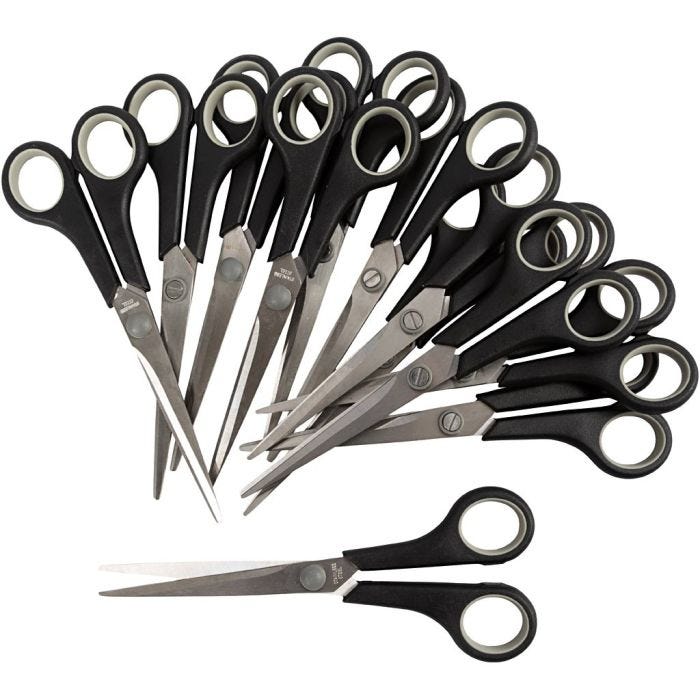 Forbici per Bambini, L: 17 cm, destrimani &amp; mancini, 12 pz/ 1 conf.