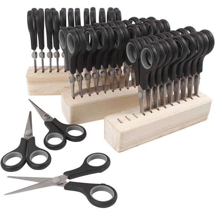 Forbici per Bambini, L: 14 cm, destrimani &amp; mancini, nero, 1 set