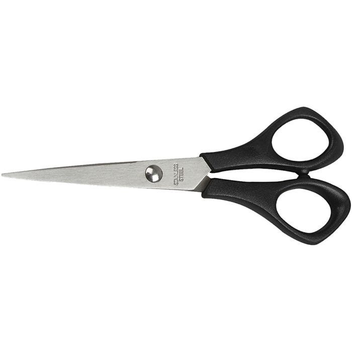 Forbici per la Scuola, L: 14 cm, aguzza, destrimani, 1 pz