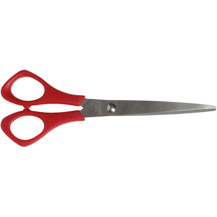 Forbici per la Scuola, L: 16 cm, aguzza, mancini, rosso, 1 pz