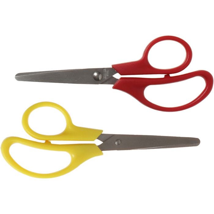Forbici per bambini, L: 12,5 cm, rond, destrimani &amp; mancini, 12 pz/ 1 conf.