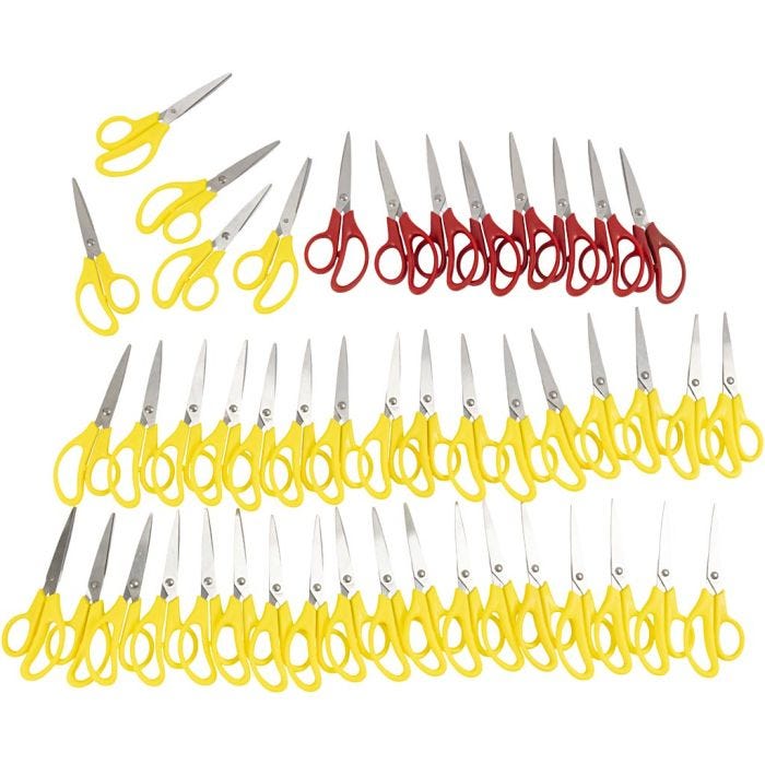 Forbici per bambini, L: 12,5 cm, aguzza, destrimani &amp; mancini, 48 pz/ 1 conf.