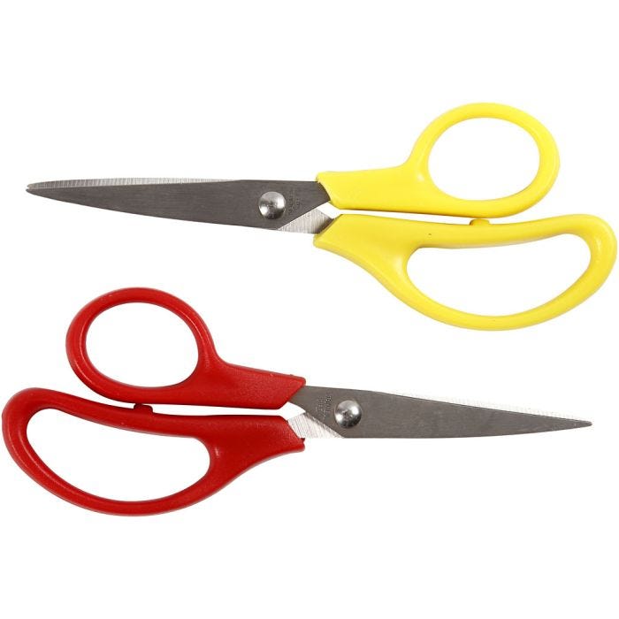 Forbici per bambini, L: 12,5 cm, aguzza, destrimani &amp; mancini, 12 pz/ 1 conf.