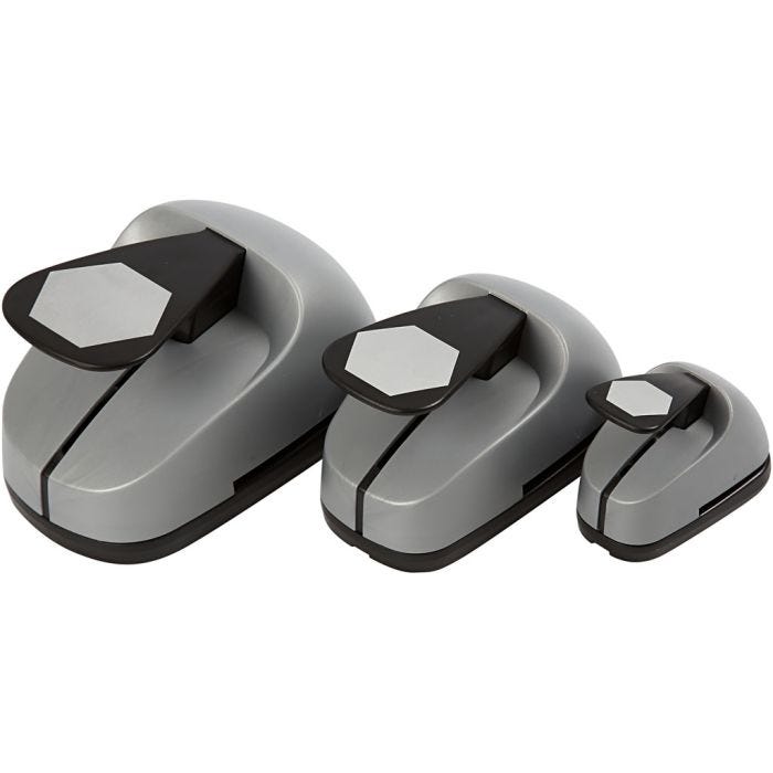 Set perforatori creativi, esagono, misura 25+49+75 mm, 3 pz/ 1 conf.