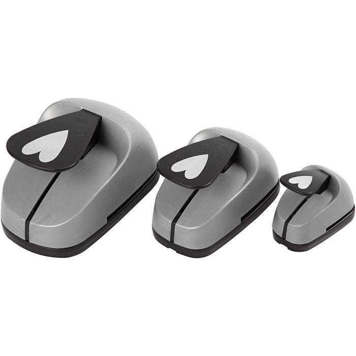 Set perforatori creativi, cuore, misura 25+49+75 mm, 3 pz/ 1 conf.