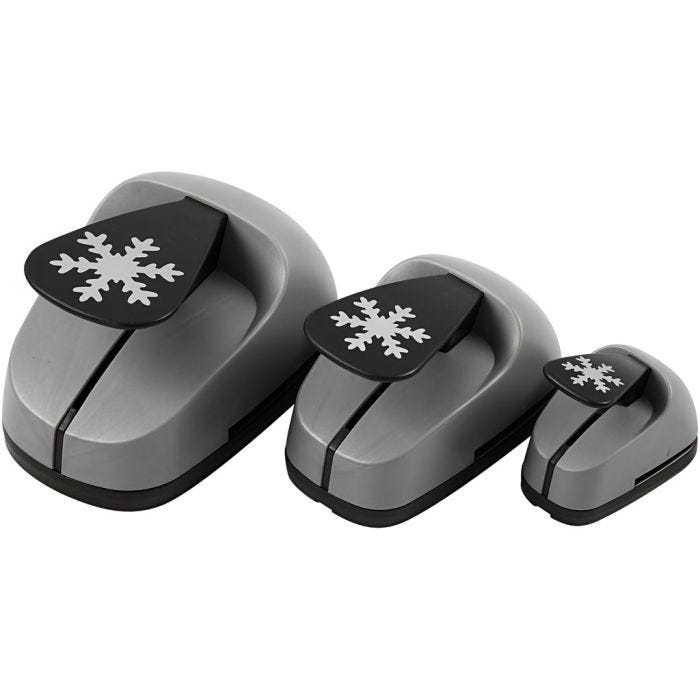Set perforatori creativi, fiocco di neve, misura 25+49+75 mm, 3 pz/ 1 conf.