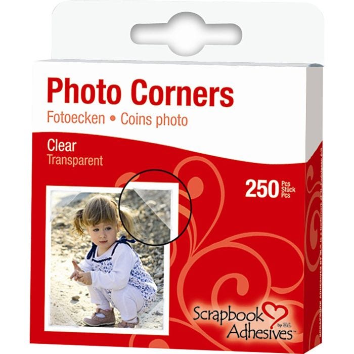 Angoli per foto, L: 10 mm, trasparente, 250 pz/ 1 conf.